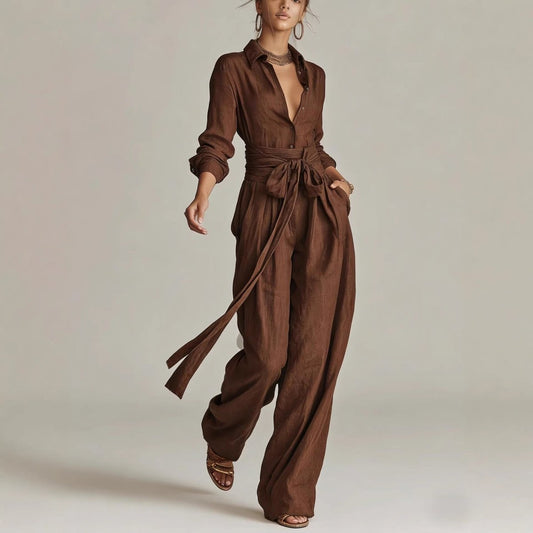 Solid Color Fashion Casual Pants Set for Women - MANDOTOS INTERNATIONALcasualwear