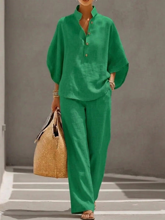 Women’s Casual Shirt and Full-Length Pants Set - MANDOTOS INTERNATIONALcasualwear