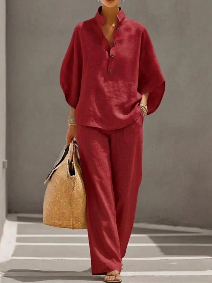 Women’s Casual Shirt and Full-Length Pants Set - MANDOTOS INTERNATIONALcasualwear