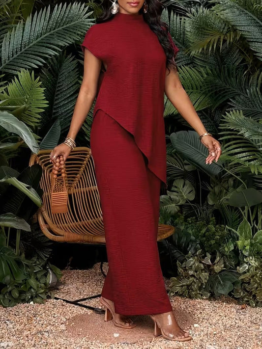 Asymmetrical Sleeveless Top & Pants Set – Women’s Two-Piece - MANDOTOS INTERNATIONALSets