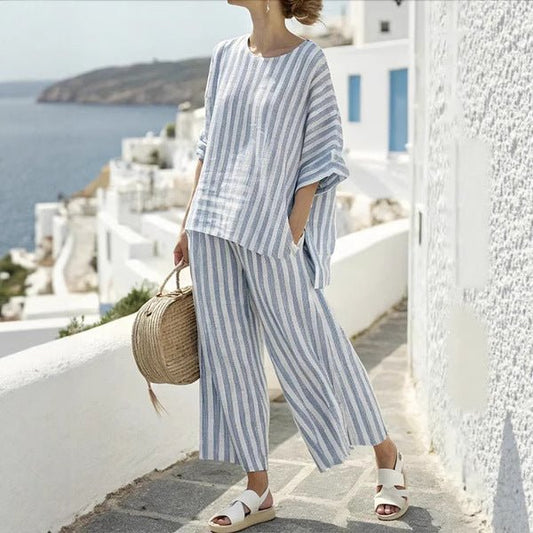 3D Print Batwing Sleeve Two-Piece Set – Loose T-Shirt & Straight-Leg Pants - MANDOTOS INTERNATIONALTwo-Piece Set