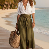 Button-Down Shirt & Straight Skirt Two-Piece Set - Mandotos InternationalTwo-Piece Set