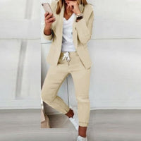 Lapel Blazer & Drawstring Trousers OL Suit – 12 Colors XS–3XL - MANDOTOS INTERNATIONALTwo-Piece Set