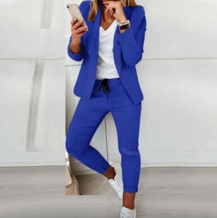 Lapel Blazer & Drawstring Trousers OL Suit – 12 Colors XS–3XL - MANDOTOS INTERNATIONALTwo-Piece Set