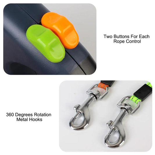 Flexi Dual-Dog Retractable Leash - MANDOTOS