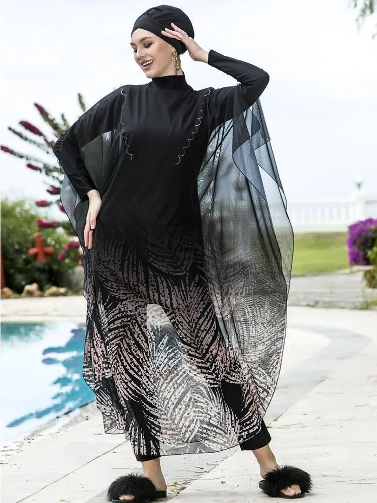 Floral Burkini Woman Femmes Swimsuit - Modest Swimwear for Middle-Aged Women - MANDOTOS INTERNATIONAL