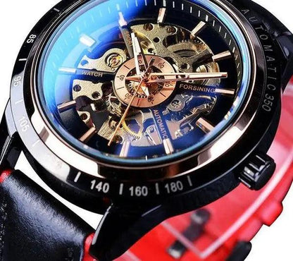 Forsining Scarlet Leather Timepiece - MANDOTOS