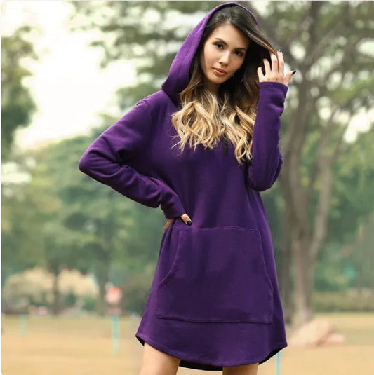 Ladies' Hoodie Dress with Pockets - MANDOTOS INTERNATIONAL