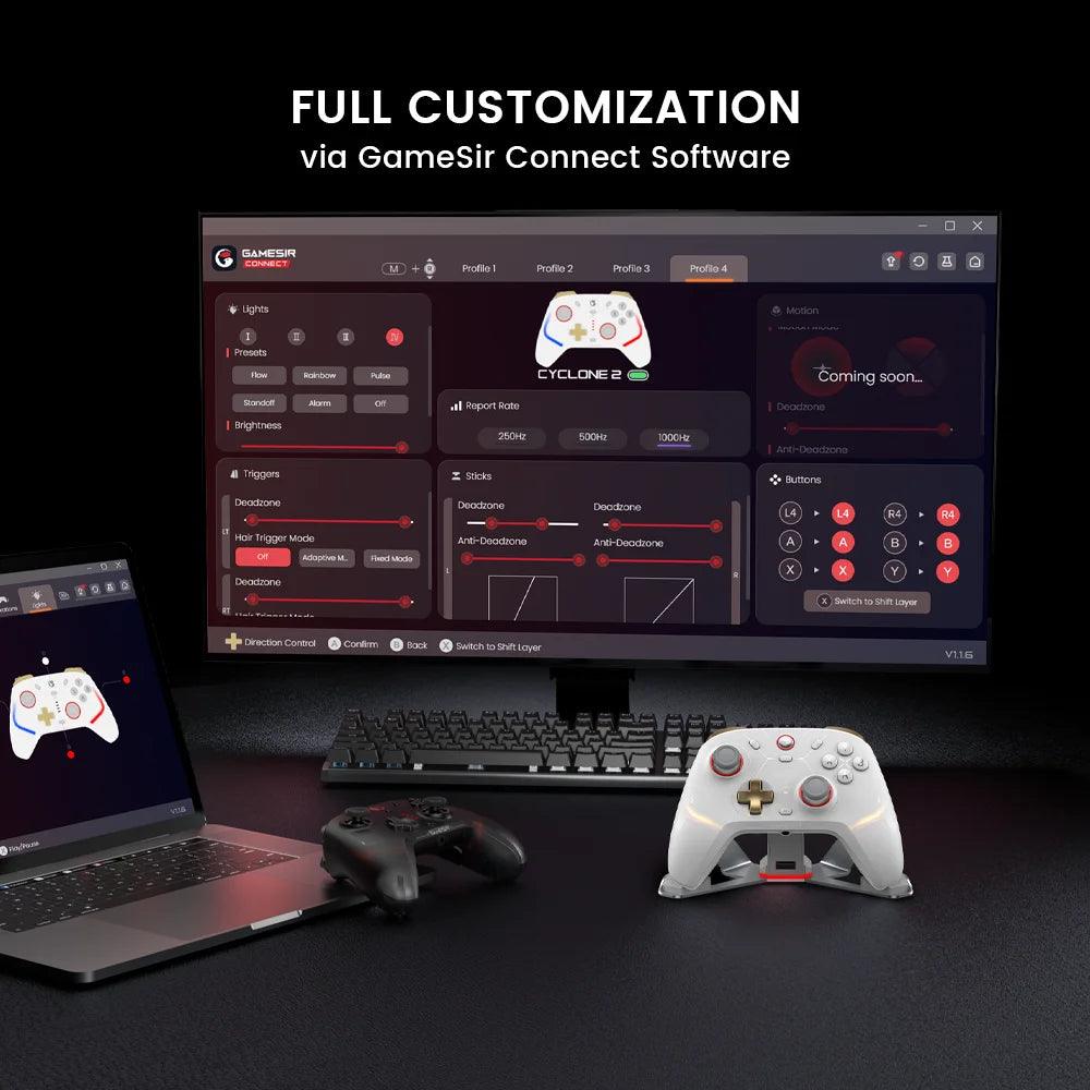GameSir Cyclone 2 Wireless Controller for Nintendo Switch / iPhone / Android, Bluetooth Gamepad with Hall Effect Joystick - MANDOTOS