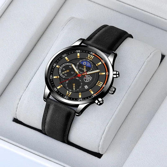 Gent's Classic Leather Timepiece - MANDOTOS
