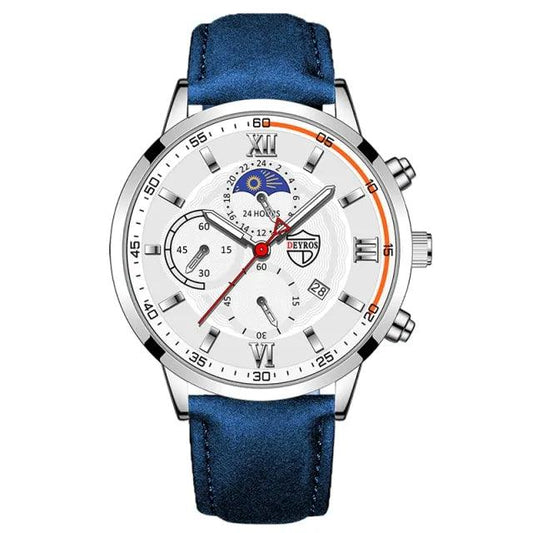 Gent's Classic Leather Timepiece - MANDOTOS