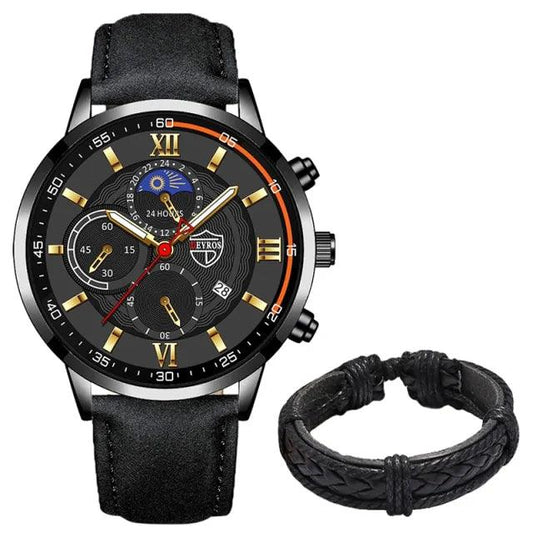 Gent's Classic Leather Timepiece - MANDOTOS