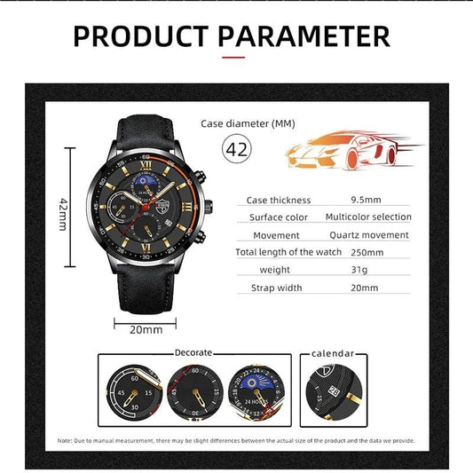 Gent's Classic Leather Timepiece - MANDOTOS