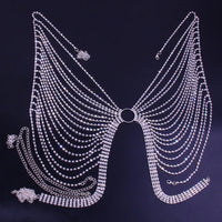 Geometric Bikini Chest Chain with Crystal and Rhinestone Accents - MANDOTOS INTERNATIONAL