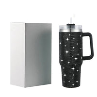 Glitter Coated Stainless Steel Tumbler with Diamond Design - 40oz - MANDOTOS INTERNATIONAL