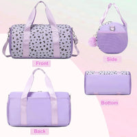 Glitter Hearts Ballet Bag for Girls - US Stock Duffel Travel Weekender Gym Bag - MANDOTOS INTERNATIONAL