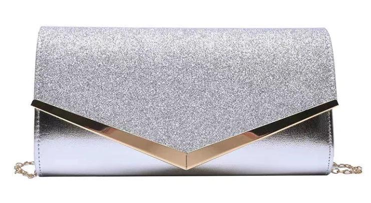 Glitzy Striped Sequin Satchel - MANDOTOS