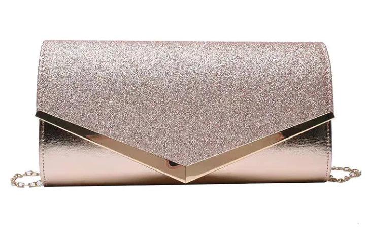 Glitzy Striped Sequin Satchel - MANDOTOS