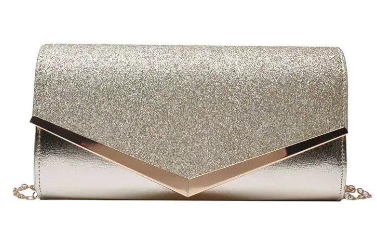 Glitzy Striped Sequin Satchel - MANDOTOS