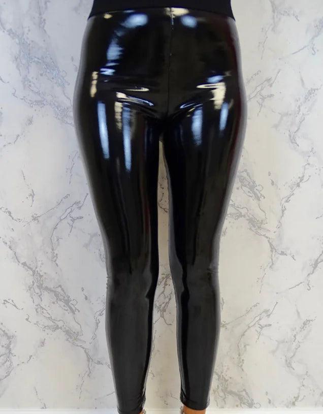 Glossy Latex Leather Leggings - MANDOTOS