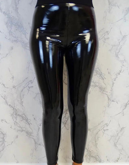 Glossy Latex Leather Leggings - MANDOTOS