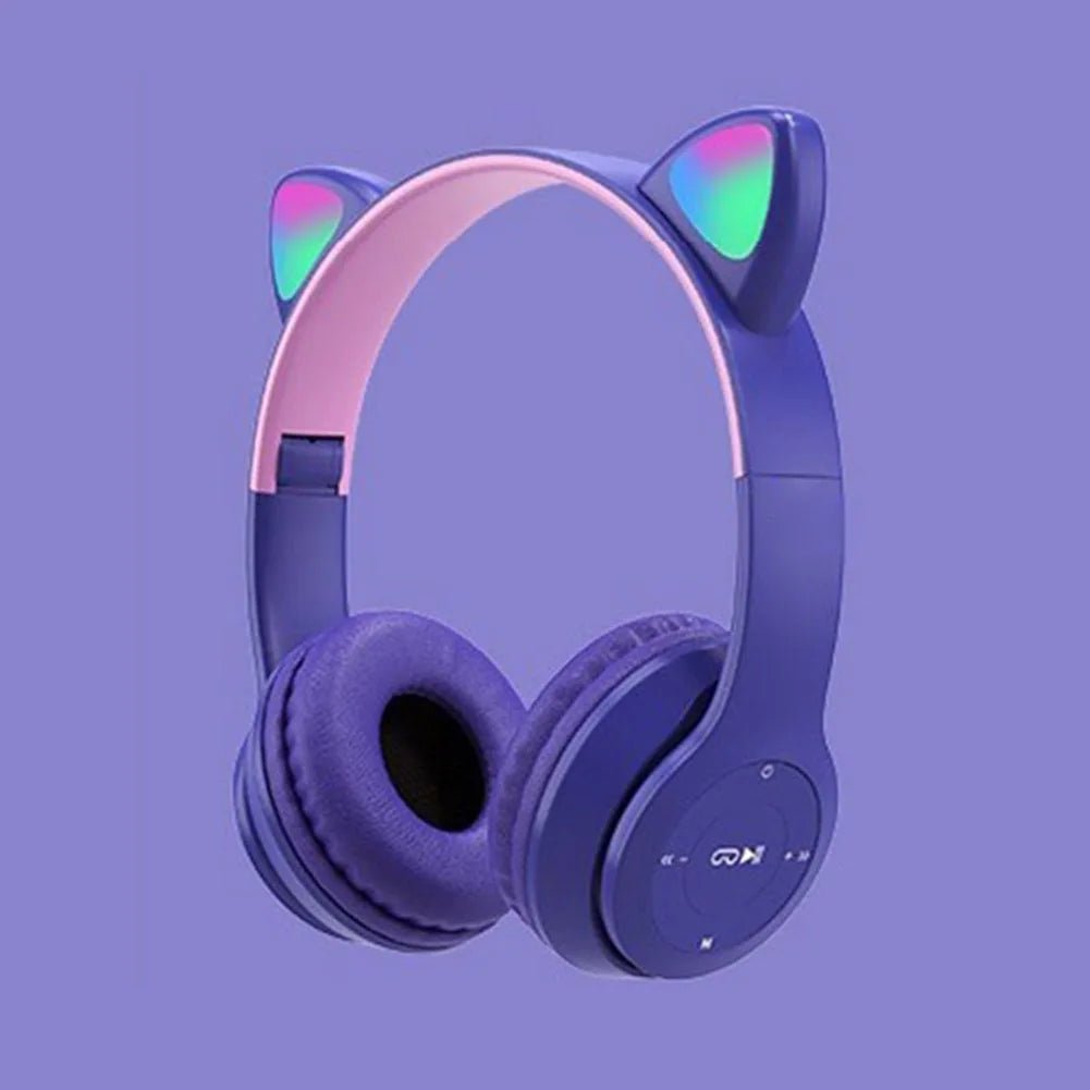Glow Light Cat Ear Bluetooth Headphones for Kids and Adults - MANDOTOS INTERNATIONAL