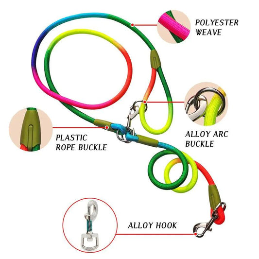 GlowGuide Reflective Nylon Dog Leash - MANDOTOS