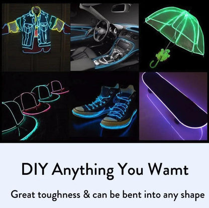 Glowing EL Wire Neon Tube Strings for Decor with Controller - MANDOTOS