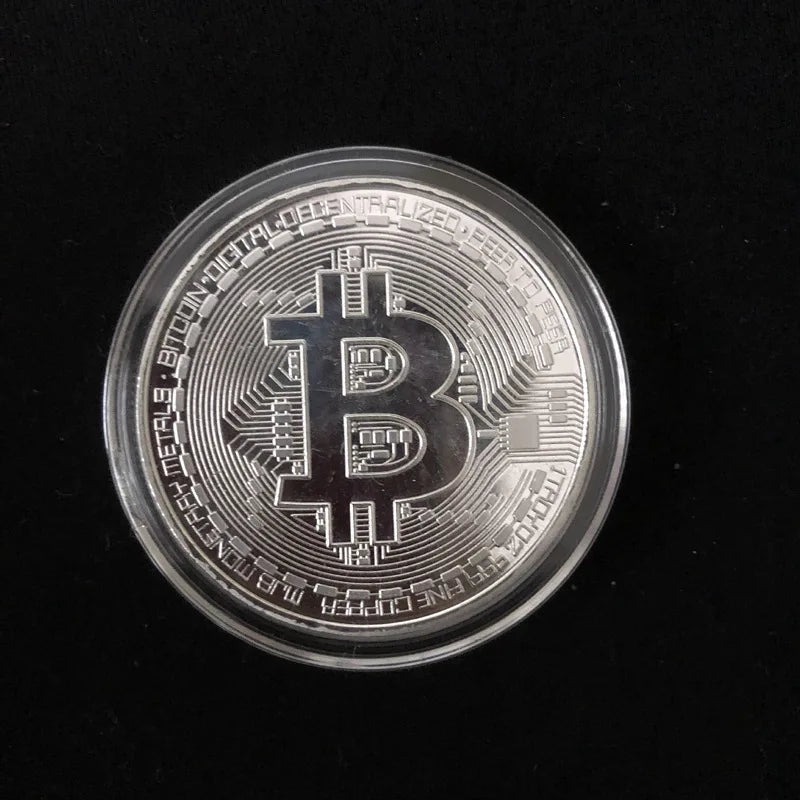 Gold Plated Bitcoin Coin Collectible Art Collection Gift Physical commemorative Casascius Bit BTC Metal Antique Imitation - MANDOTOS INTERNATIONAL