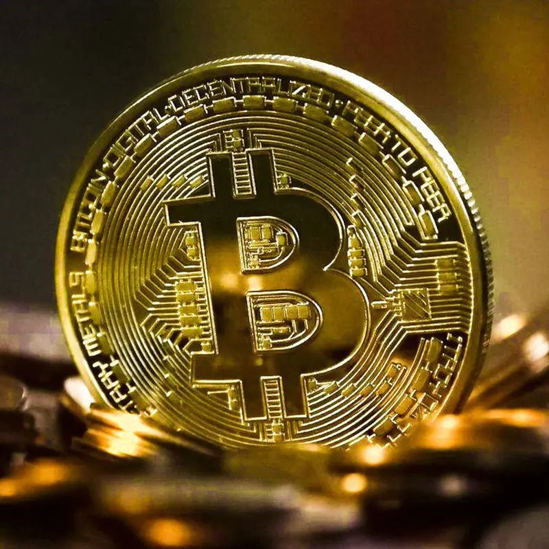 Gold Plated Bitcoin Coin Collectible Art Collection Gift Physical commemorative Casascius Bit BTC Metal Antique Imitation - MANDOTOS INTERNATIONAL