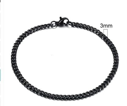 Gold-Tone Stainless Steel Cuban Bracelet 3-11mm - MANDOTOS