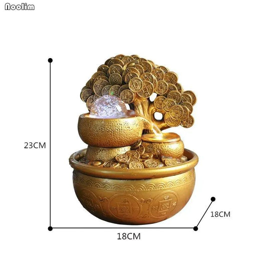 Golden Prosperity Tree Fountain - MANDOTOS