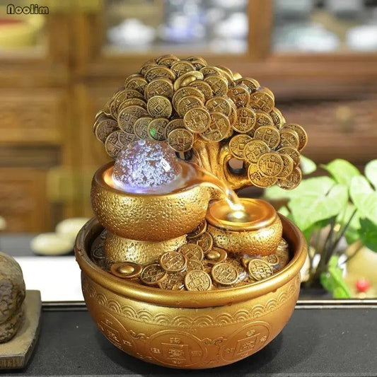 Golden Prosperity Tree Fountain - MANDOTOS