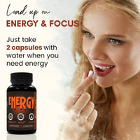Caffeine Pills Alternative to an Energy Drink Energy Gel Energy Gummies 60 Pills - MANDOTOS INTERNATIONAL