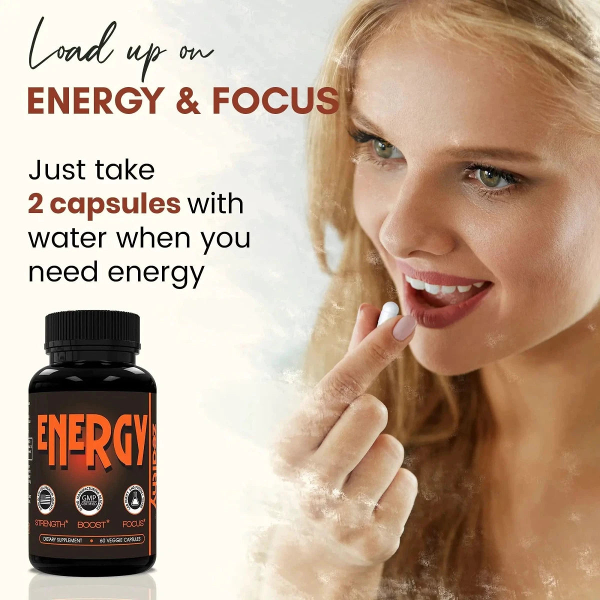 Caffeine Pills Alternative to an Energy Drink Energy Gel Energy Gummies 60 Pills - MANDOTOS INTERNATIONAL
