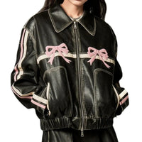 Rider's Bow Leather Jacket