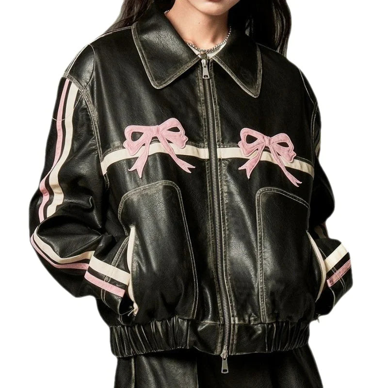 Rider's Bow Leather Jacket