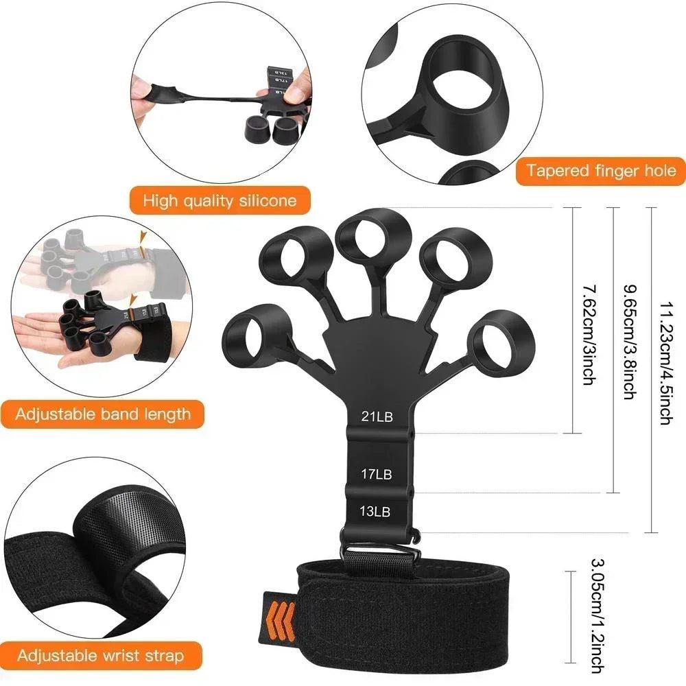 Hand Grip Strengthener Physical Tools Guitar Finger Trainer Training and Exercise Gym 6th Level Resistance Gripster Expander - MANDOTOS