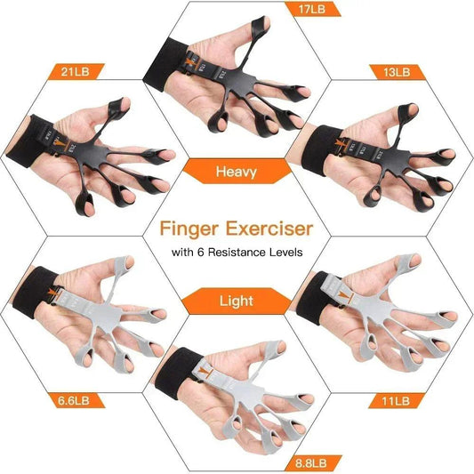 Hand Grip Strengthener Physical Tools Guitar Finger Trainer Training and Exercise Gym 6th Level Resistance Gripster Expander - MANDOTOS