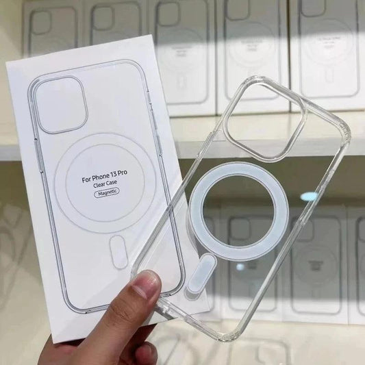 Hard Crystal Original Magnectic Case For iPhone 13 12 11 14 15 16Pro Max XSMAX XR SE 7 8Plus For Magsafe Wireless Charging Cover - MANDOTOS