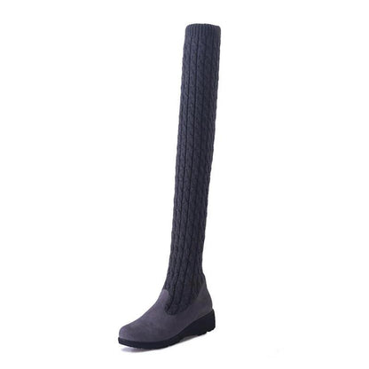 High Flat Over-the-knee Stretch Martin Boots - MANDOTOS