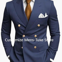 Premium Brown Men's Bespoke Double Breasted Slim Fit Formal Suit Set - MANDOTOS INTERNATIONAL
