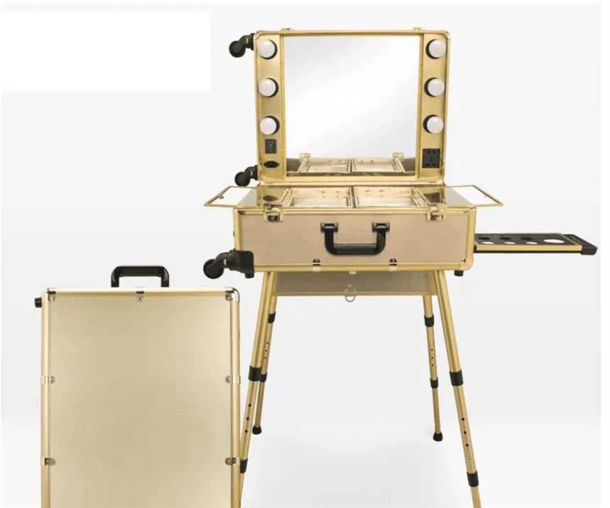High Quality Makeup Travel Rolling Carry case Cosmetic Beauty Trolley Suitcase with Lights - MANDOTOS INTERNATIONAL