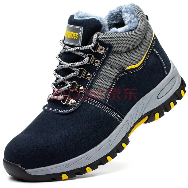 High Quality Winter Boots Men Steel Toe Cap Safety Boots Work Shoes Men Puncture-Proof Work Boots Plush Warm Safety Shoes male - MANDOTOS INTERNATIONAL