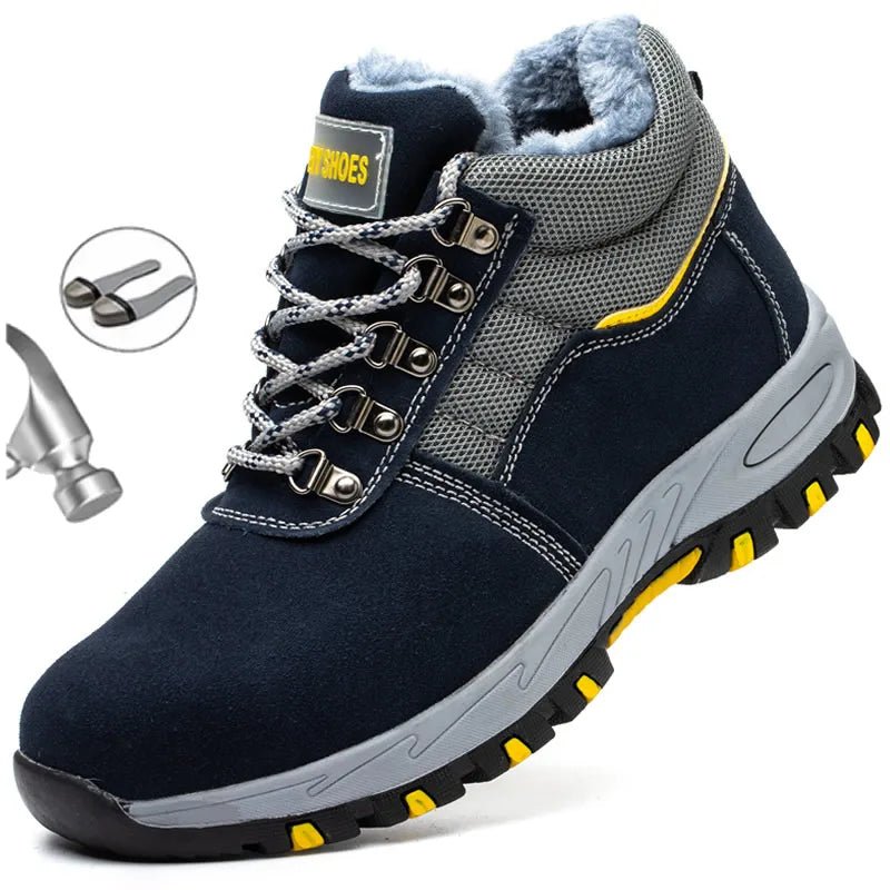 High Quality Winter Boots Men Steel Toe Cap Safety Boots Work Shoes Men Puncture-Proof Work Boots Plush Warm Safety Shoes male - MANDOTOS INTERNATIONAL