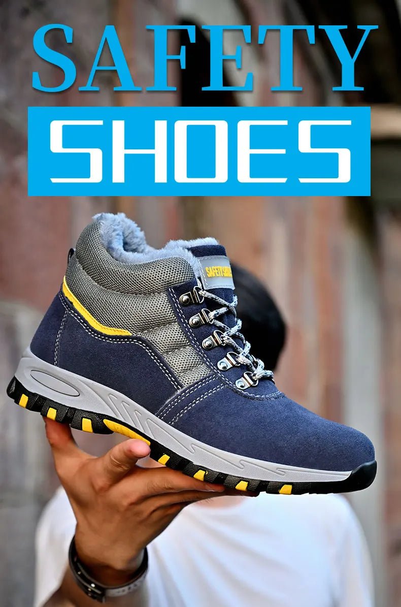 High Quality Winter Boots Men Steel Toe Cap Safety Boots Work Shoes Men Puncture-Proof Work Boots Plush Warm Safety Shoes male - MANDOTOS INTERNATIONAL