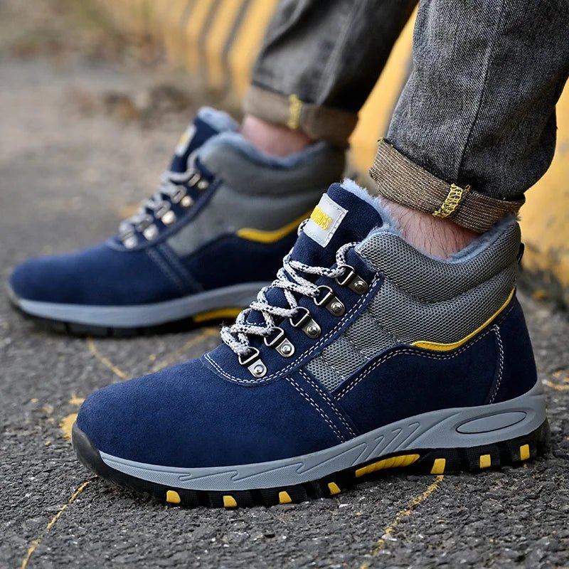 High Quality Winter Boots Men Steel Toe Cap Safety Boots Work Shoes Men Puncture-Proof Work Boots Plush Warm Safety Shoes male - MANDOTOS INTERNATIONAL