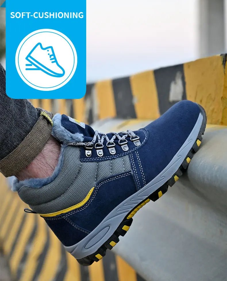 High Quality Winter Boots Men Steel Toe Cap Safety Boots Work Shoes Men Puncture-Proof Work Boots Plush Warm Safety Shoes male - MANDOTOS INTERNATIONAL
