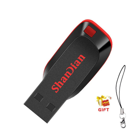 Black high-capacity USB 2.0 flash drives with keychain, available in 128GB, 64GB, and 32GB storage, suitable for business use.