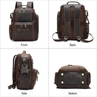 Hot Large Vintage Leather Men's Backpack Multifunction Fashion Daypack for School and Travel Neutral Style - MANDOTOS INTERNATIONAL